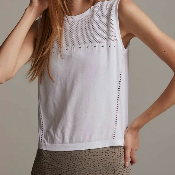 Varley Women’s Crestway Lightweight Breathable Workout White Tank Top, Size S/M - Picture 1 of 8